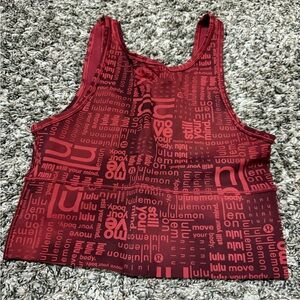 Lululemon Red Graphic Tank Top